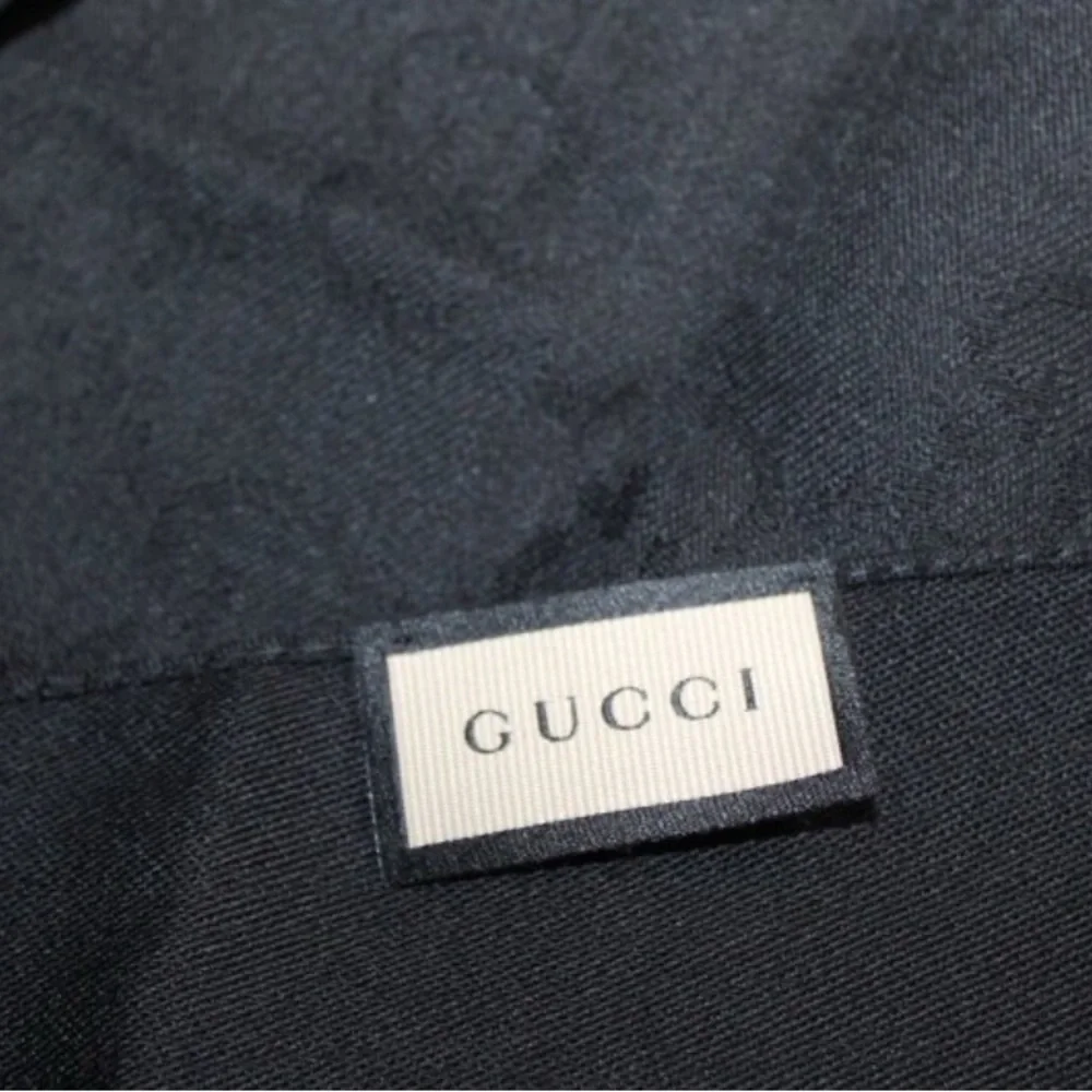 Gucci Black GG Wool Monogram Scarf